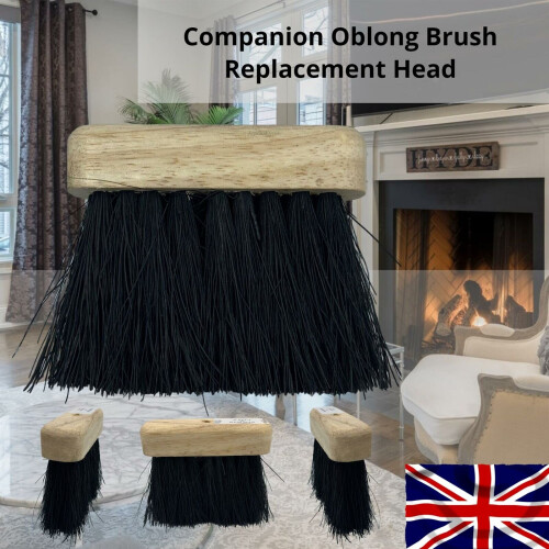 Replacement Companion Oblong Brush Head Fireplace Fire Hearth Fireside Refill