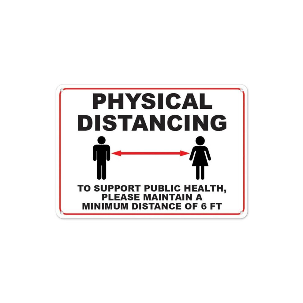 SignMission OS-NS-P-1014-25505 Covid-19 Notice Plastic Sign - Physical Distancing to Support Public Health 6 ft.-image-OPC-P6DY2DJ-NEW