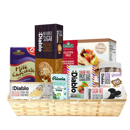 Sugar Free Diabetic Hamper Gift Basket Christmas Chocolate & Cookies Set (Gift, Hamper, Basket, Present, Birthday, Party)