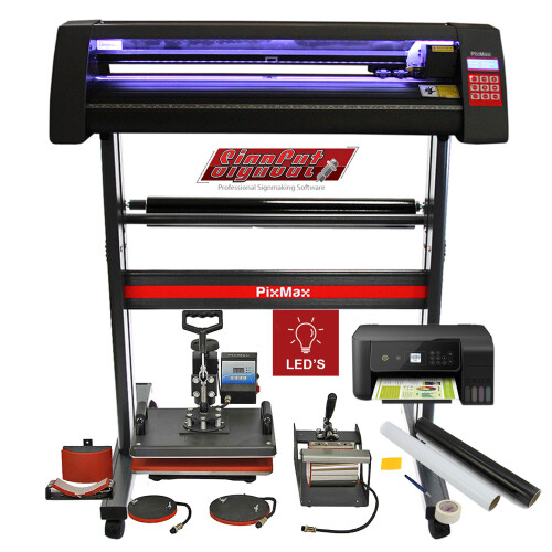 Vinyl Cutter LED Light 5 in 1 Heat Press Printer Sublimation Bundle