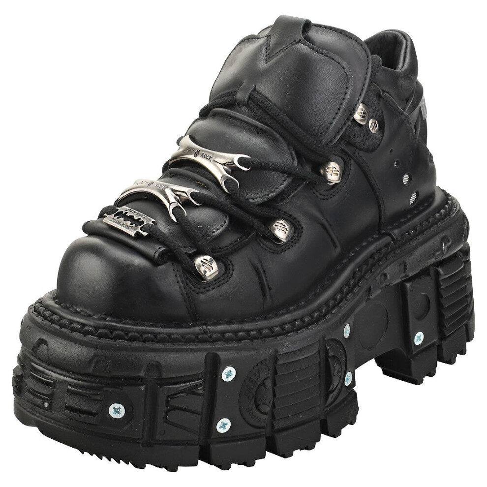 New Rock (3) M-Tank106-C2 Unisex Platform Shoes In Black