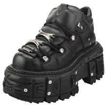 (43) New Rock M-TANK106-C2 - Plattform Schuhe aus Leder in Schwarz Unisex