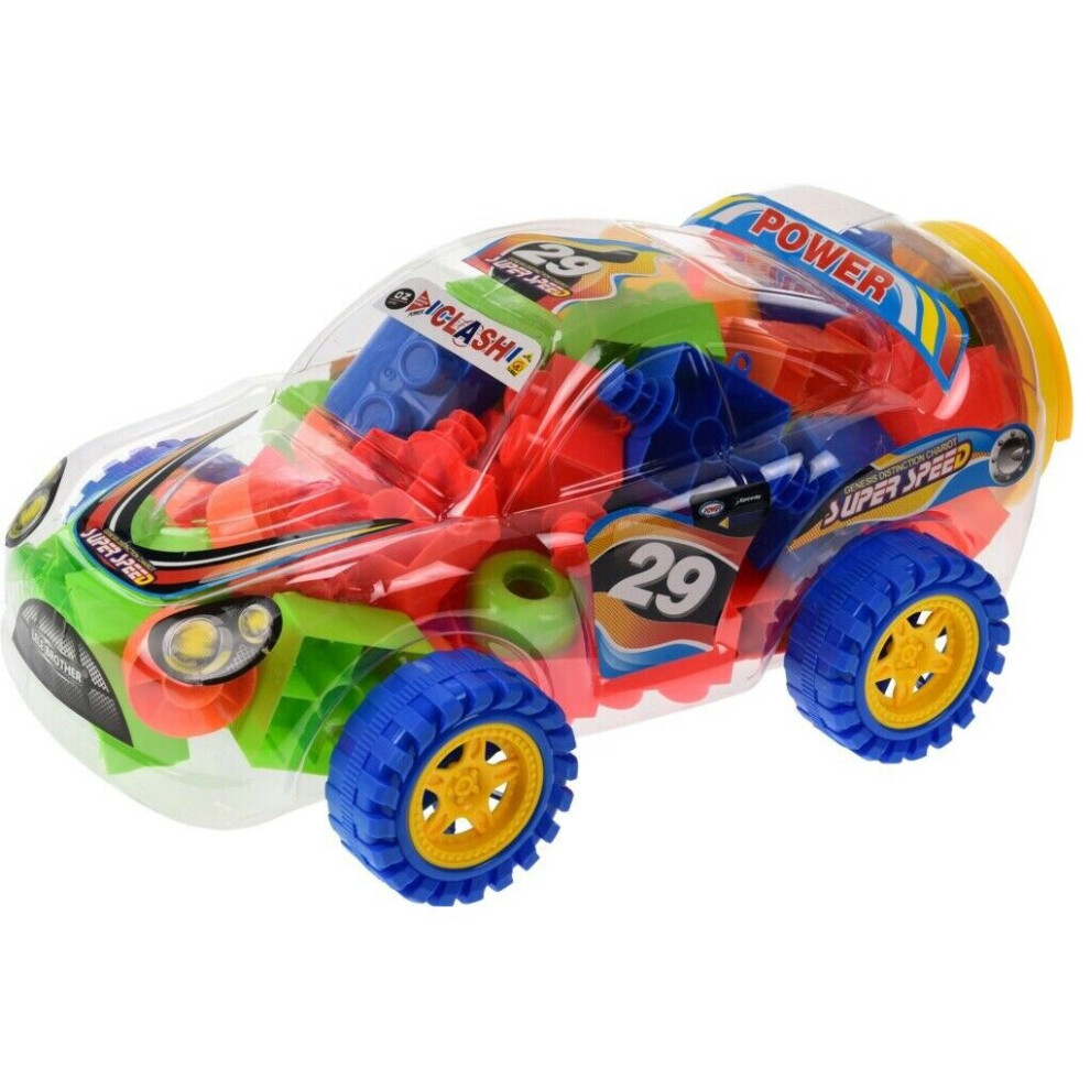 Mega Building Blocks 75 Piece Large Building Bricks in Racing Car Christmas Gift