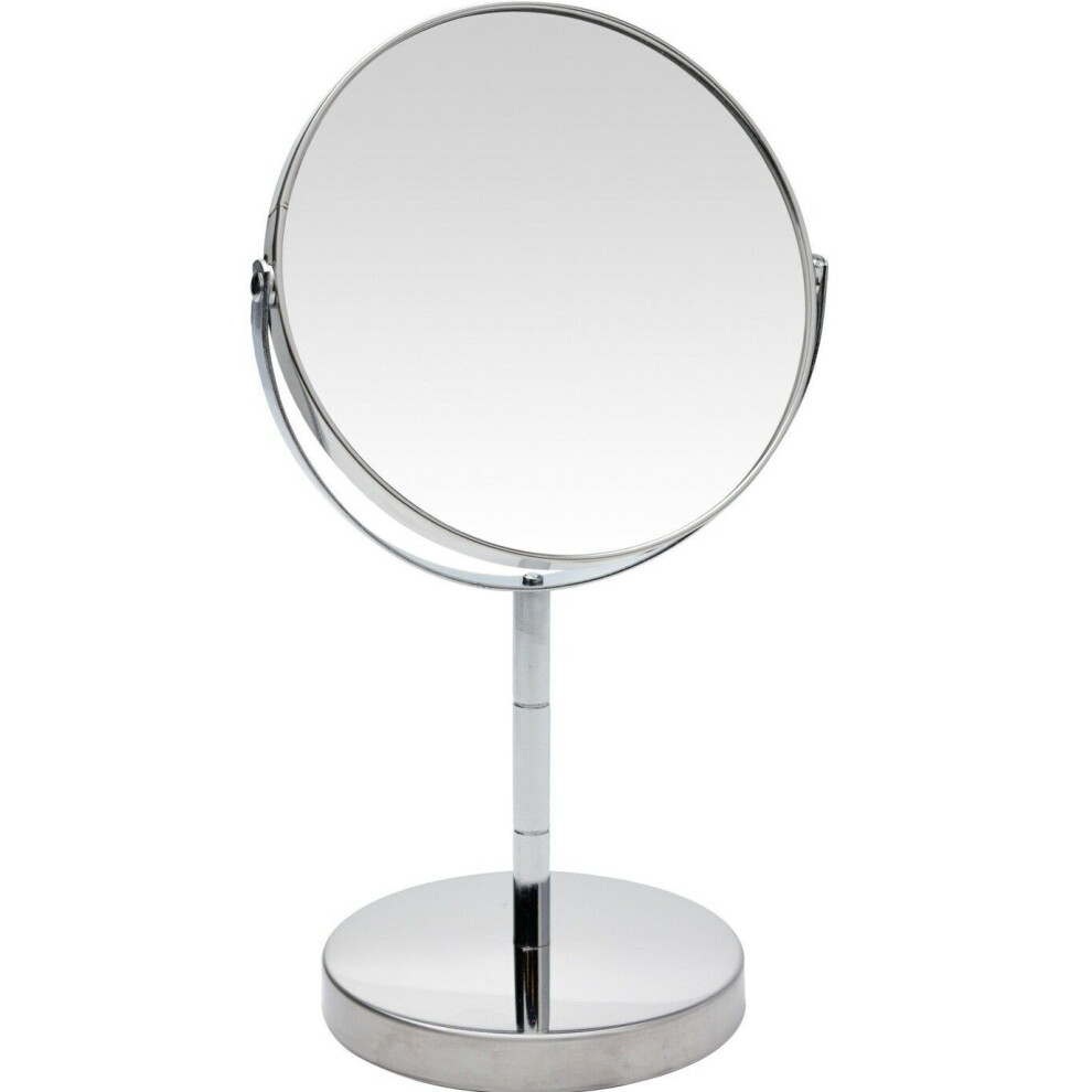 CZHONG-Double Sided Makeup Mirror Magnified x 2 Swivel Mirror On Stand Chrome