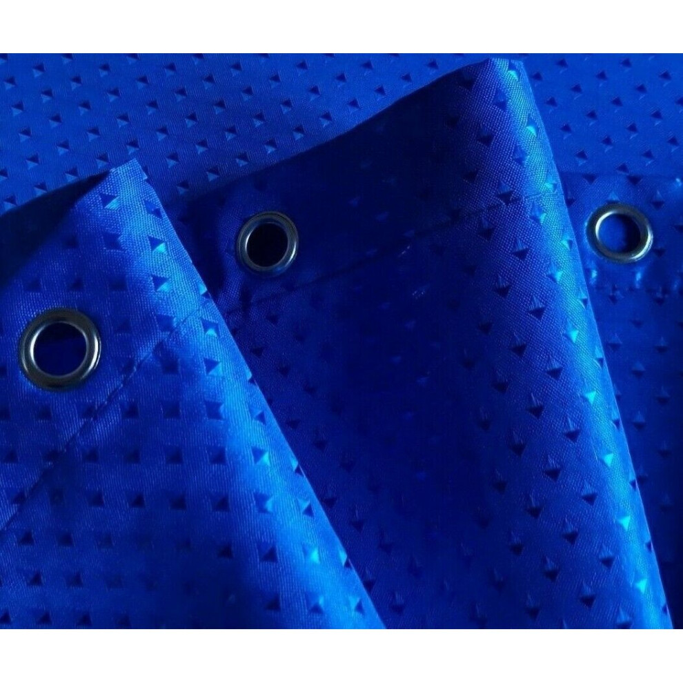 Rts (240Cm X 180Cm) Diamond Shower Curtain - Fabric - All Sizes Blue