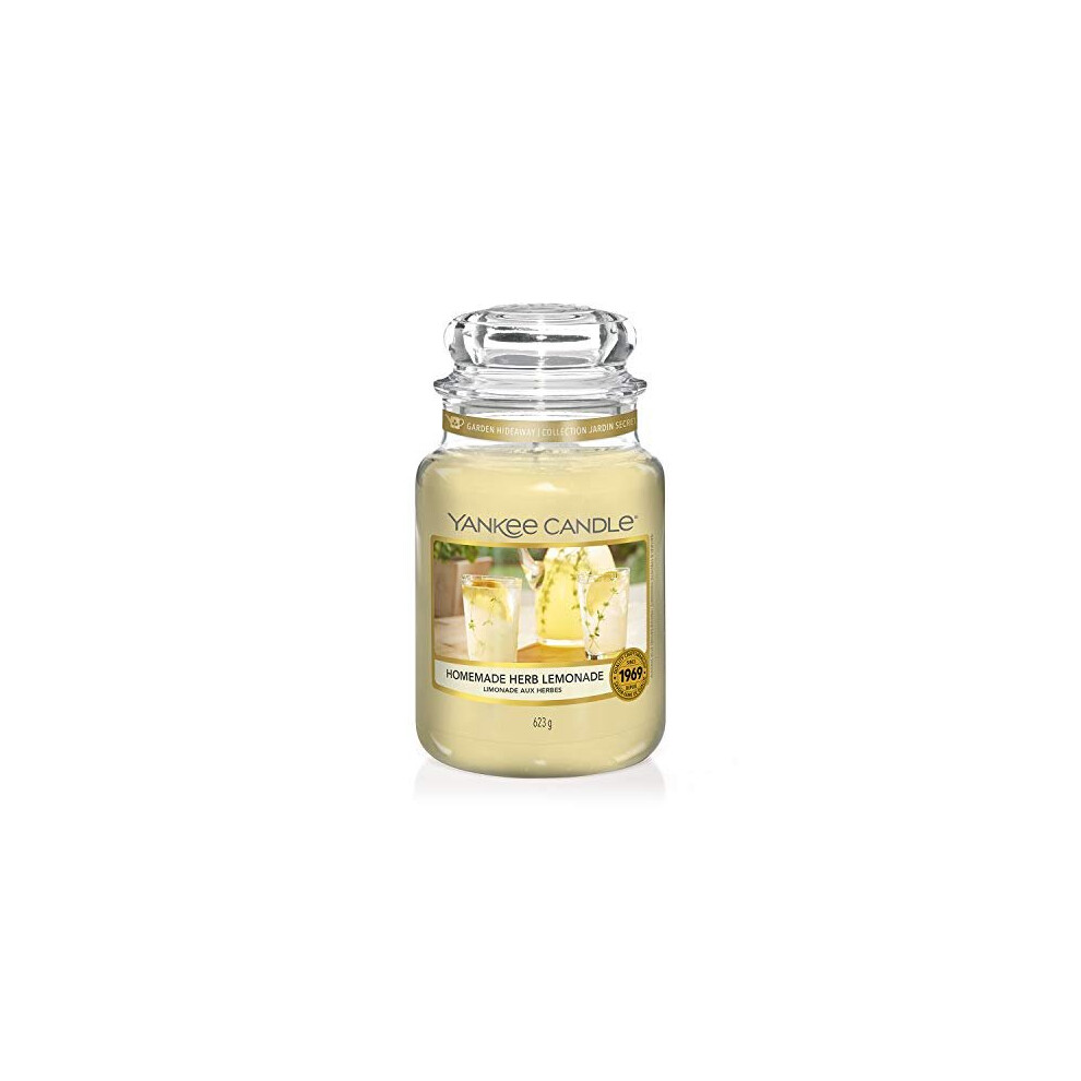 Yankee Candle Large Jar Candle | Homemade Herb Lemonade Scented Candle | Up to 150 Hours Burn Time | Garden Hideaway Collection