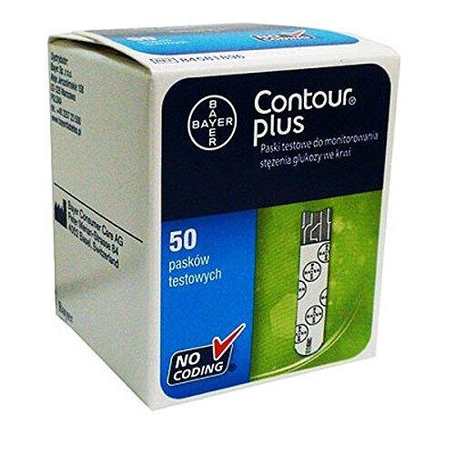 Bayer Bayer Contour PLUS Diabetic Blood Glucose Test Strips 50