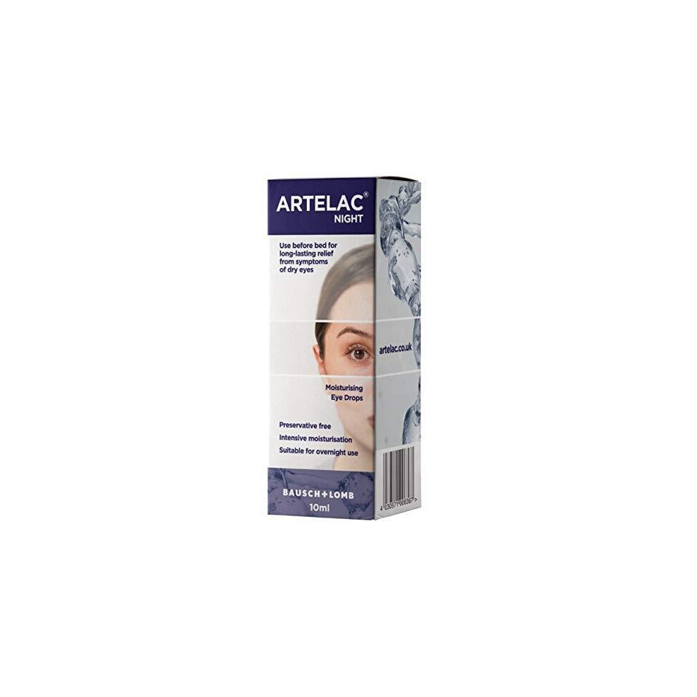 Artelac Night Eye Drops 10Ml Provides Immediate Relief And Long-Lasting Moisturisation Dark/Blue