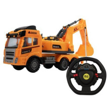 Big Daddy Series Remote Control Construction Truck with Friction Lever Functional Tractor on Flat Bad