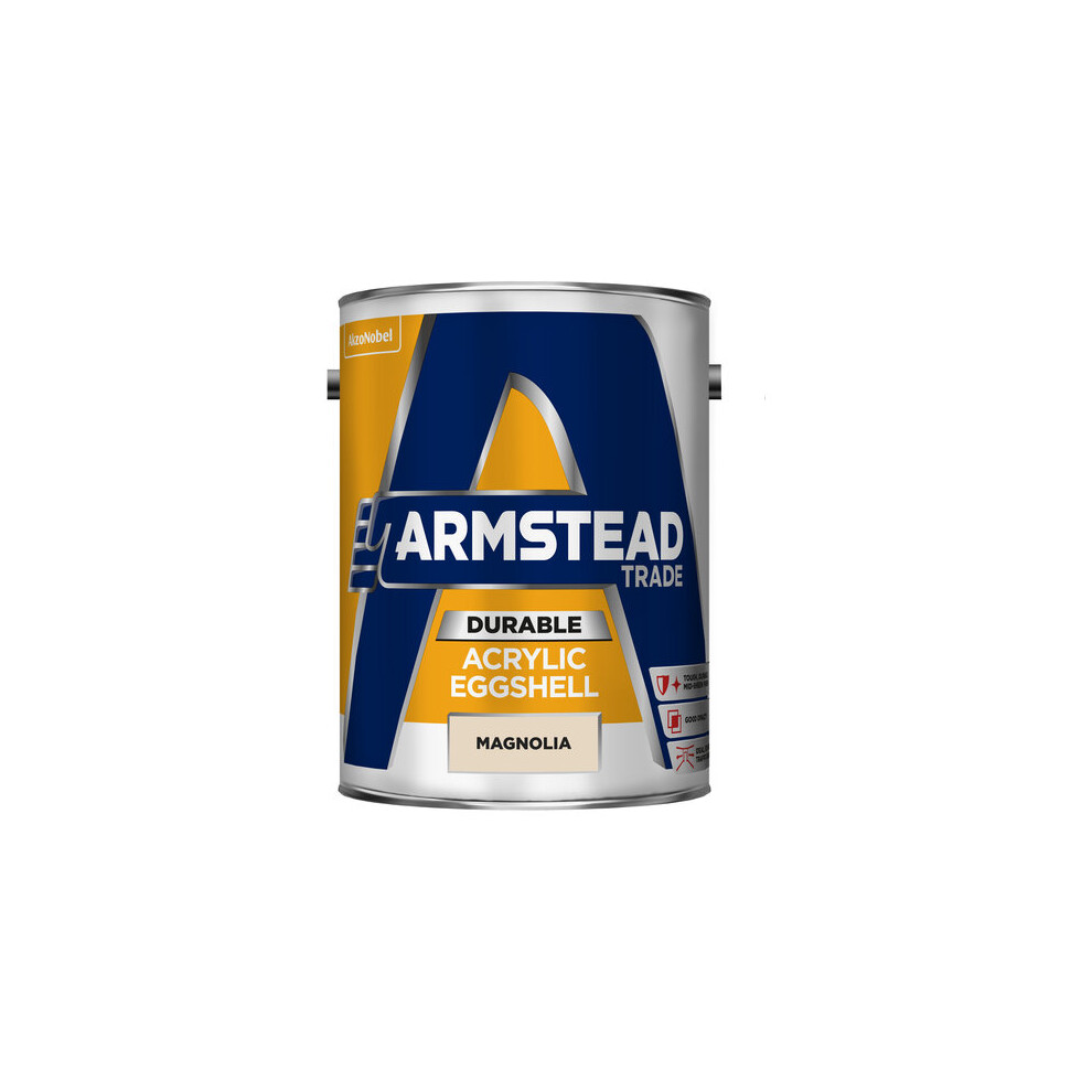 Armstead Trade Acrylic Eggshell Paint Magnolia 5 Litres