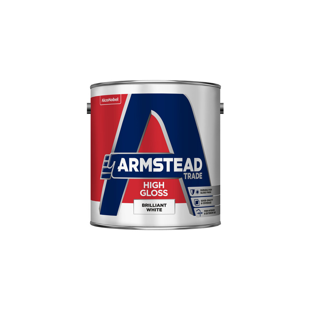 Armstead Trade High Gloss Paint Brilliant White 5 litres