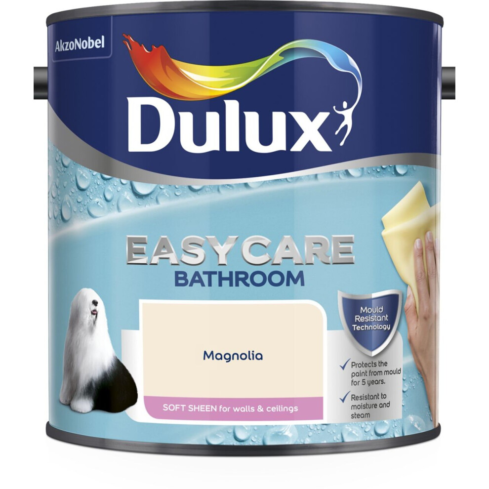 Dulux Easycare Bathroom Soft Sheen Magnolia 2.5L
