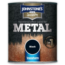 Johnstone's 739185 Hammered Effect Paint for Metal Black, 750ml