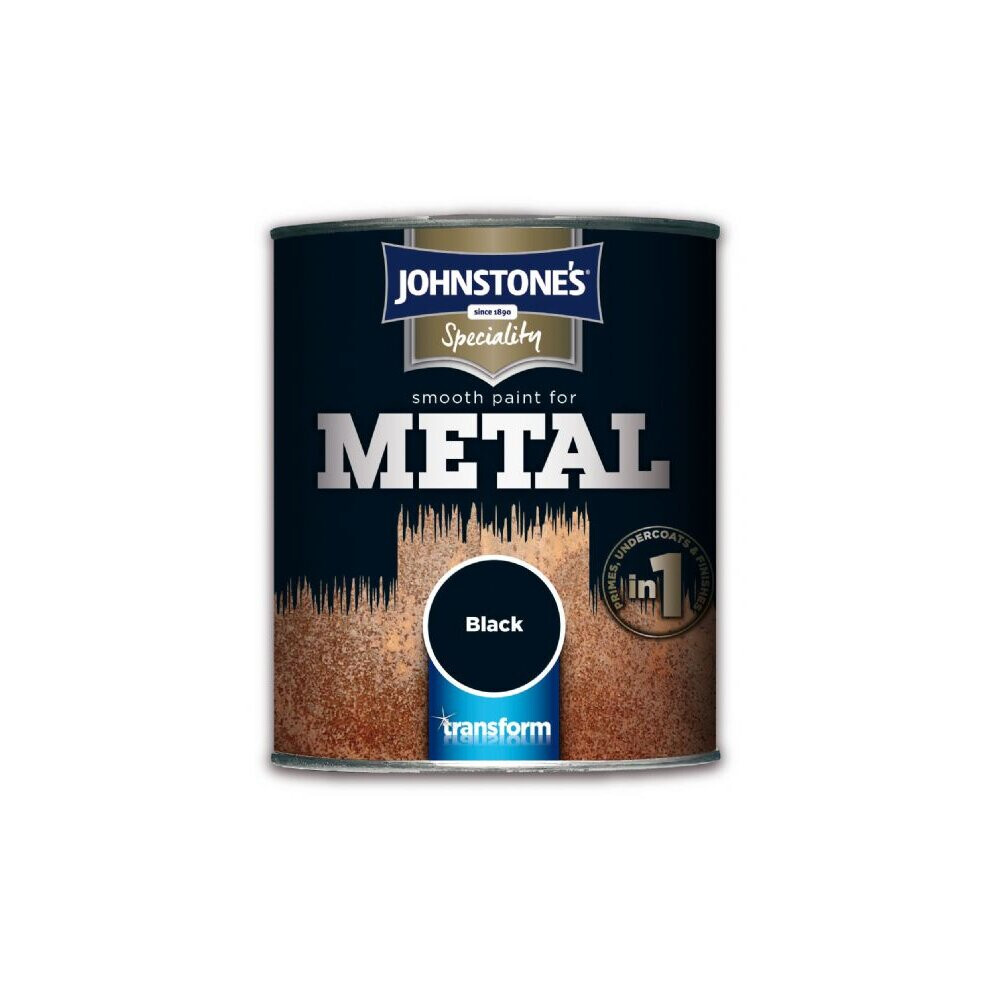 Johnstone's 358684 Smooth Paint for Metal White, 750ml