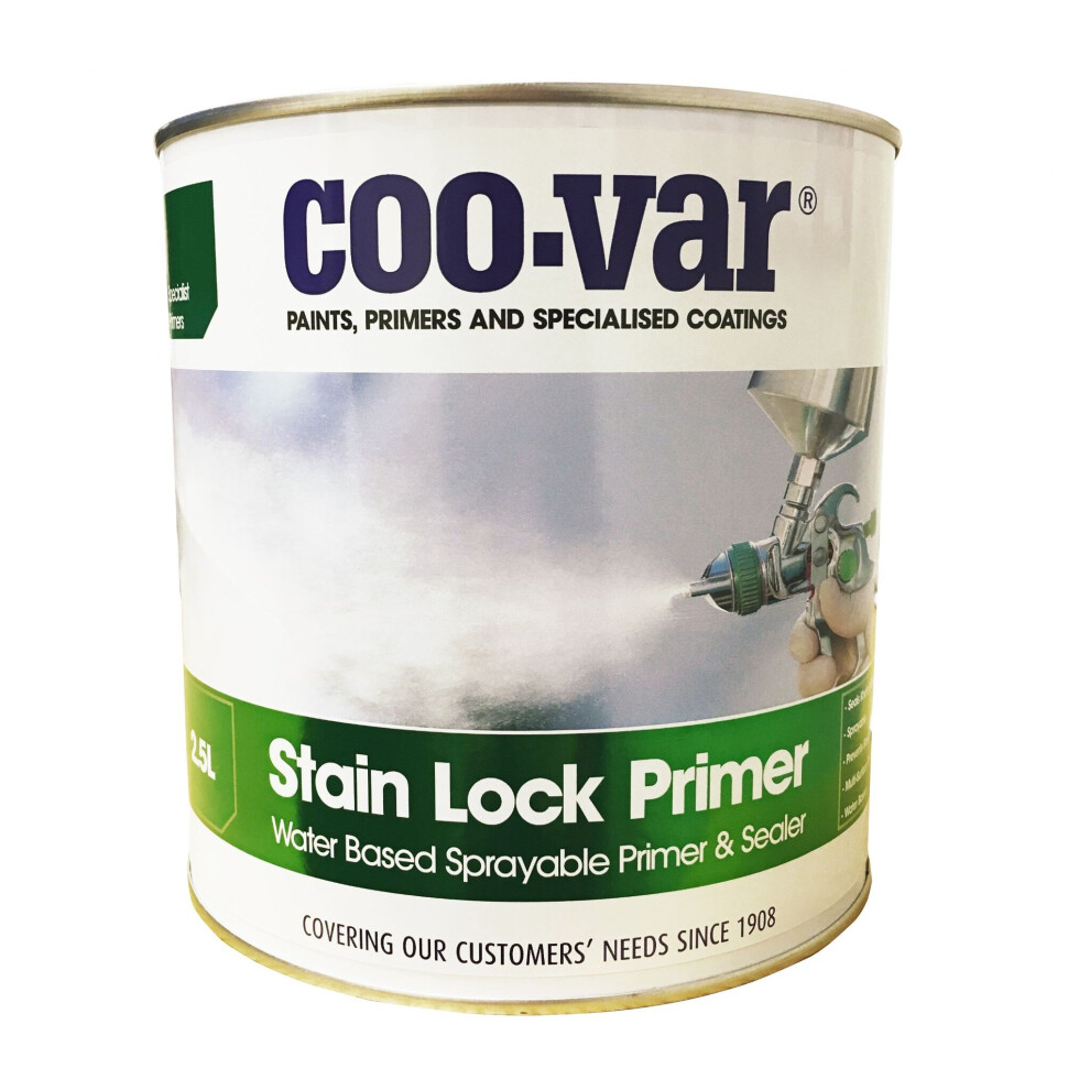Coo-Var Stain Lock Primer Waterbased Primer Sealer Multi-Surface Blocks Out Stains And Odours (2.5L) 5021887063808