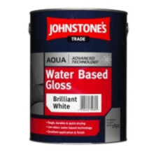 Johnstone's Trade Aqua Water Based Gloss Black 1L with Avenue touch up brush