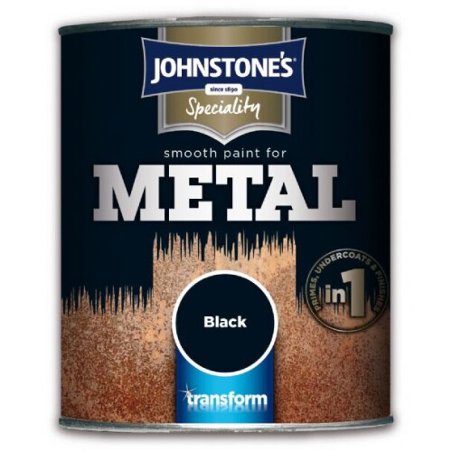 Johnstone's Johnstone's Smooth Paint for Metal Black, 750ml