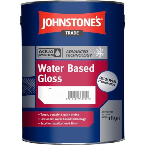 Johnstone's Johnstone's Trade Aqua Water Based Gloss Black 2.5L