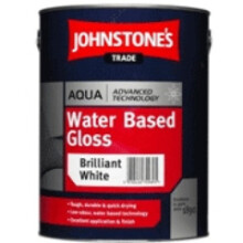 Johnstone's Trade Aqua Water Based Gloss Brilliant White 1L with Avenue touch up brush