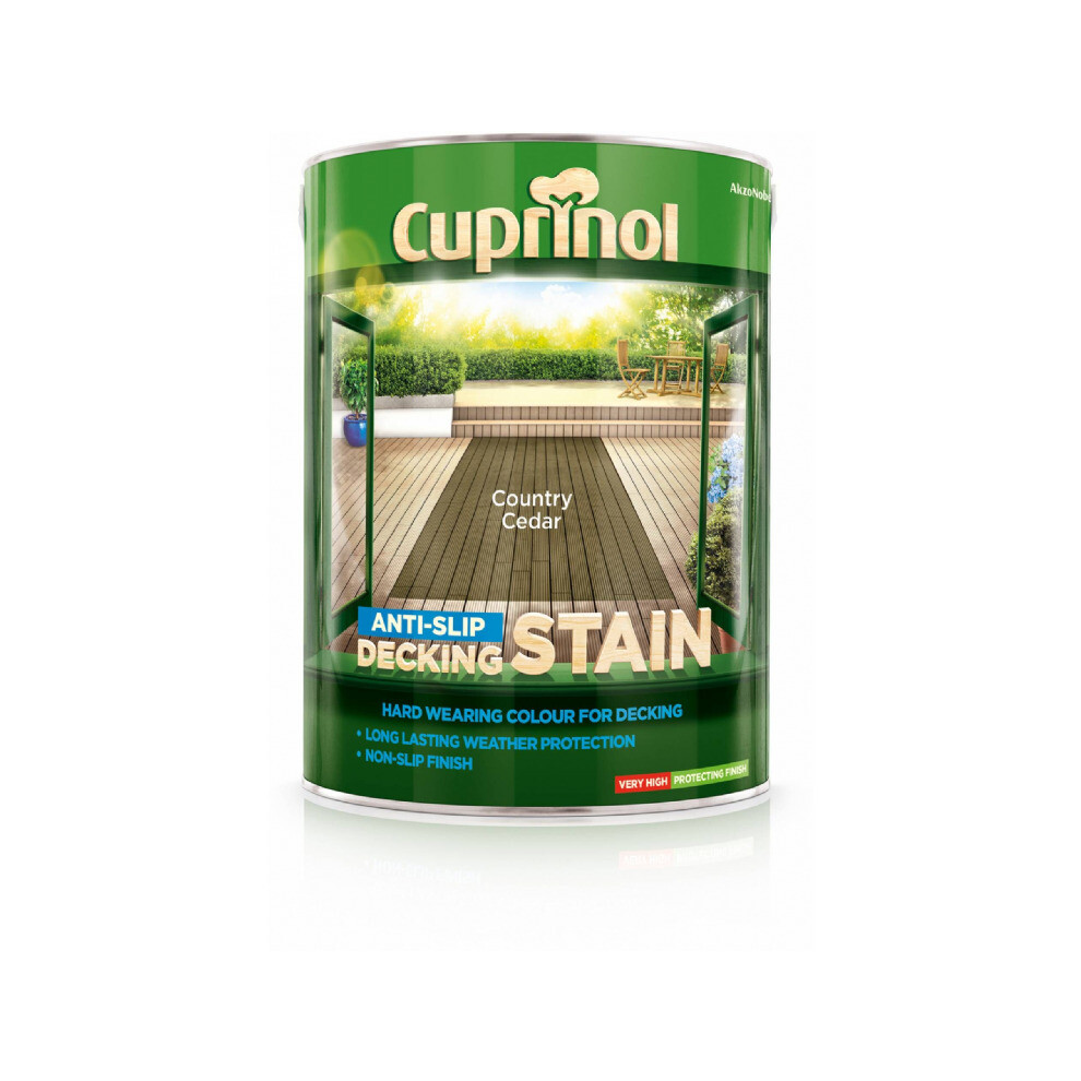 Cuprinol 5122409 Anti-Slip Decking Stain Exterior Woodcare, Natural Oak