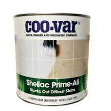 Coo-Var Shellac Prime-All Stain Blocker Sealer & Primer for Wood Plaster Cement with PSP touch-up brush (1L)