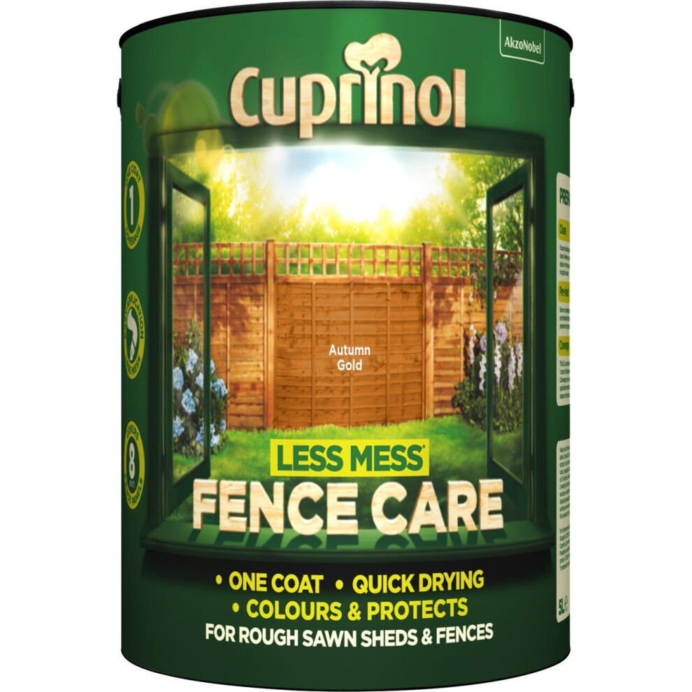 Cuprinol 5191664 Less Mess Fence Care Exterior Woodcare, Autumn Gold