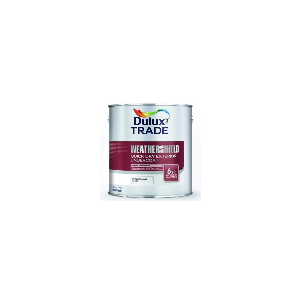 Dulux Trade Weathershield Quick Drying Exterior Undercoat Pure Brilliant White 1 Litre