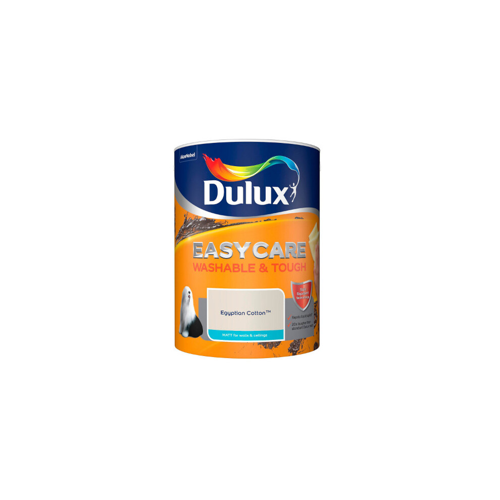 Dulux 5278706 Easycare Washable & Tough Matt Emulsion Paint, Egyptian Cotton, 5 Litre