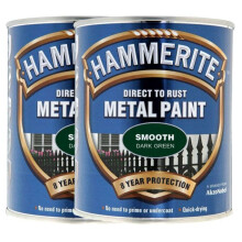 Twin Pack of Hammerite Smooth Dark Green Metal Paint 2.5L