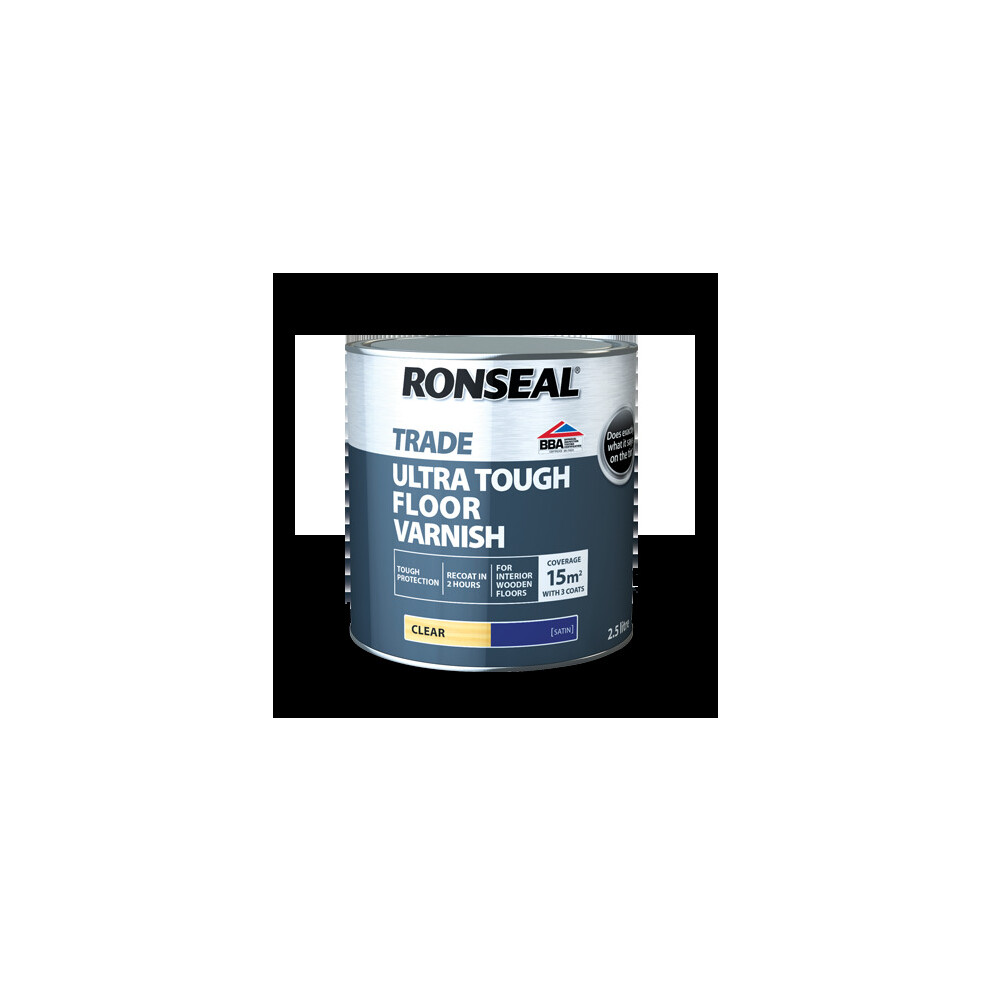 Ronseal Trade Ultra Tough Floor Varnish Clear (2.5L Satin)