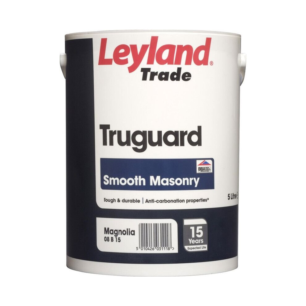 Leyland Truguard Smooth Masonry, Brilliant White, 5 Litre 5010426009001