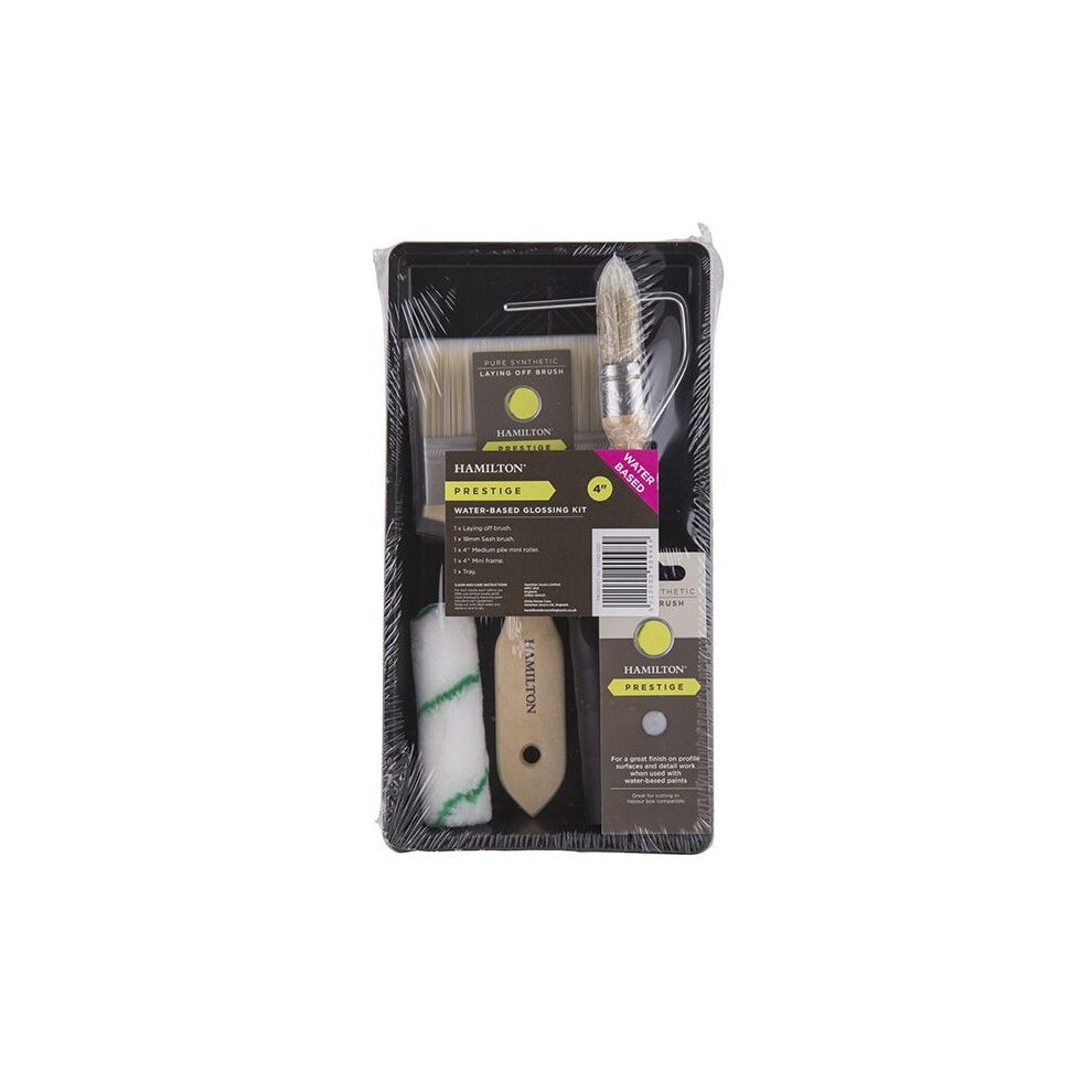 Hamilton Prestige 5 Piece Water Based Glossing Kit 4in including 3M mixing stick