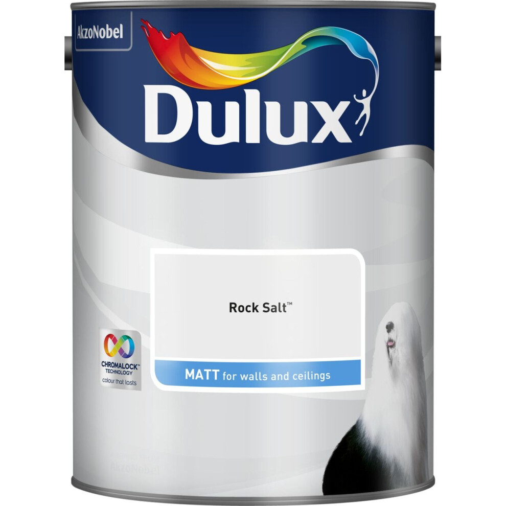 Dulux 5293111 Walls & Ceilings Matt Emulsion Paint, Rock Salt, 5 Litre