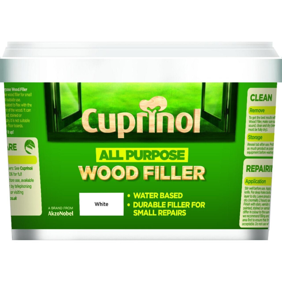 Cuprinol 5092488 All Purpose Wood Filler Exterior Woodcare, White Tub