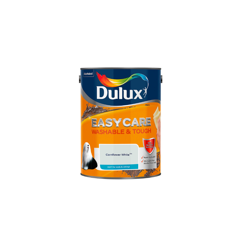 Dulux 5293162 Easycare Washable & Tough Matt Emulsion Paint, Cornflower White, 5 Litre