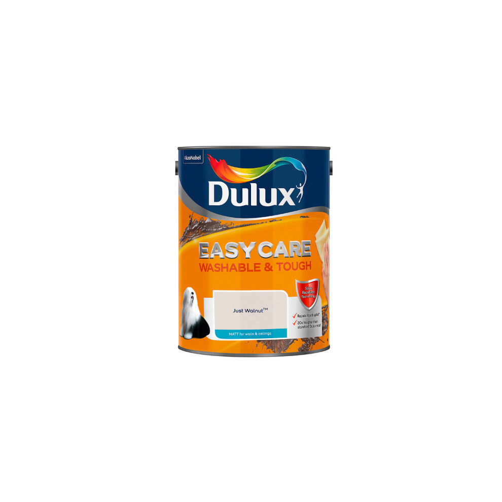 Dulux 5293161 Easycare Washable & Tough Matt Emulsion Paint, Just Walnut, 5 Litre