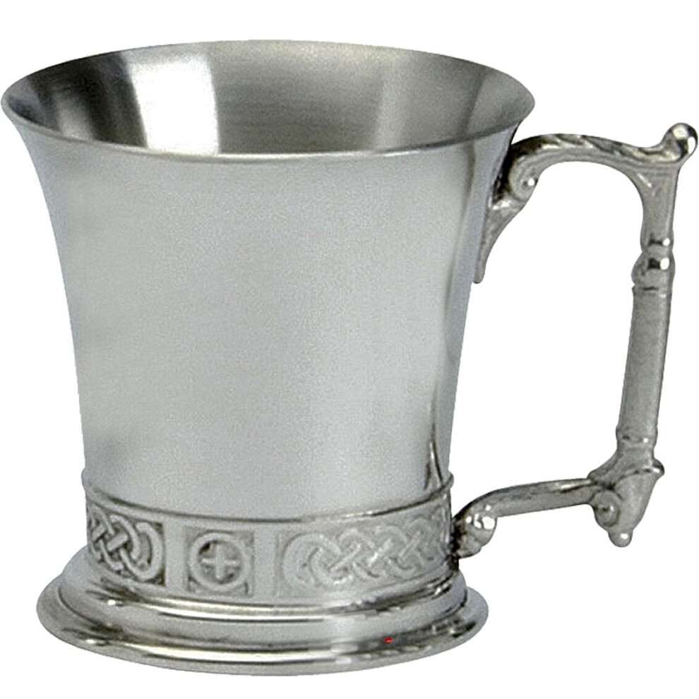 Christening Child's Tankard Pewter Can Flared Celtic Band Engravable I Luv Ltd