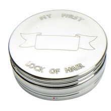 Children's Pewter 50mm First Lock of Hair Keepsake Tin Christening Gift