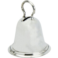 Pewter Piggy Bank For Children Bell Shaped Money Box Christening Gift