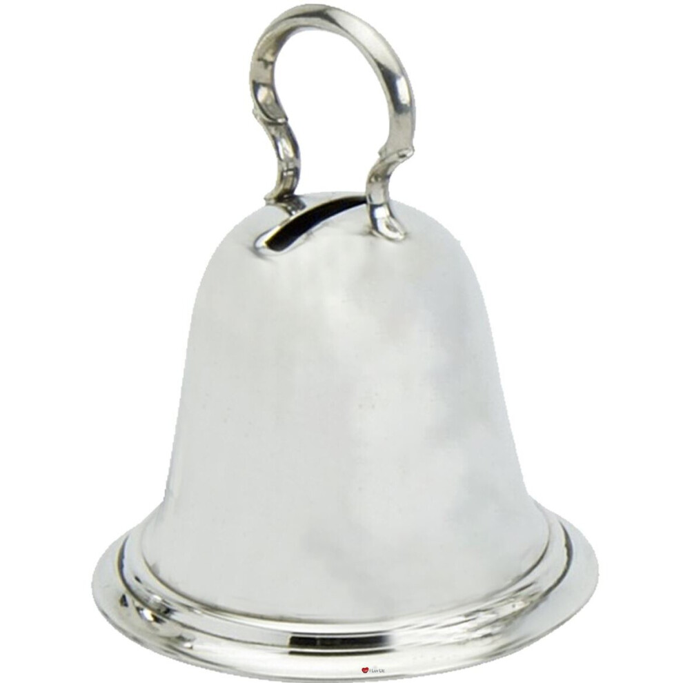 Pewter Piggy Bank For Children Bell Shaped Money Box Christening Gift I Luv Ltd