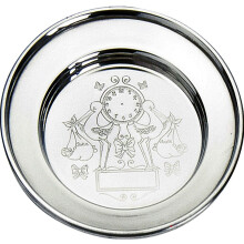 Christening Pewter Stork Plate Baby Name Weight Date Time Engravable
