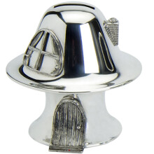 Piggy Bank For Children Pewter Mushroom Toad Stool Money Box Christening Gift