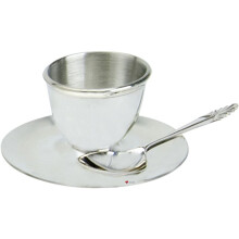 Christening Gift Children's Egg Cup On Saucer and Spoon