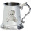 Christening Gift Children's Plain Tankard With Teddy on Handle Pewter Cup 1
