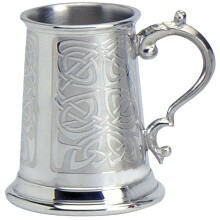 Children's 1/4 pt Tankard Christening Gift Scottish Celtic Pattern Traditional