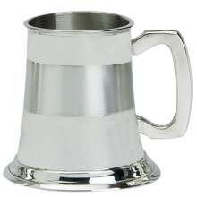 Christening Gift Children's Tankard Pewter Cup Satin Band Ideal for Engraving