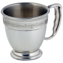 Ideal Christening Gift Pewter Tankard Cup Christening Wording Band Keepsake