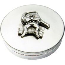 Christening Trinket Keepsake Memories Round Box with Humpty Dumpty Embossed