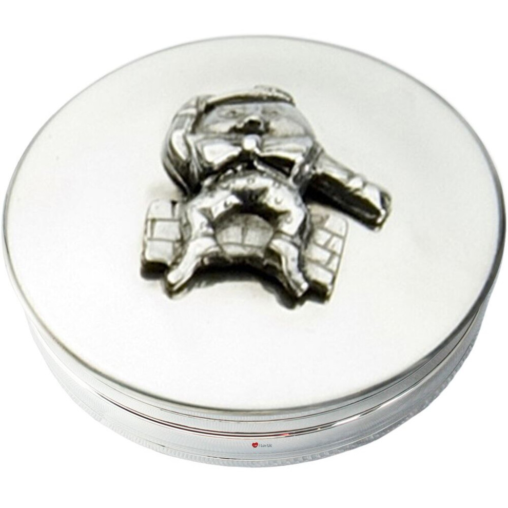 Christening Trinket Keepsake Memories Round Box With Humpty Dumpty Embossed I Luv Ltd