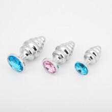 The Room Of Doom's - 3 Twisted, Jewelled Butt Plugs - Deep Purple